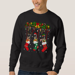 Schnauzer in Sock Xmas Rentier Santa Elf Hund Sweatshirt