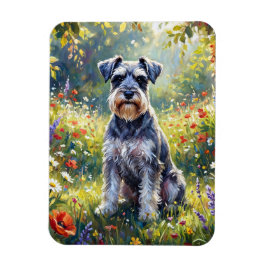 Schnauzer in Wildflower Meadow Flexible Magnet