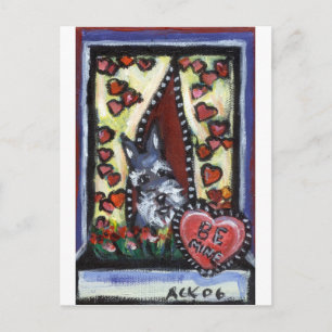 Schnauzer ist mein Valentinherz Feiertagspostkarte