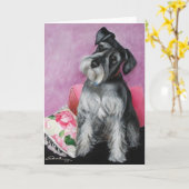 Schnauzer Karte (Gelbe Blume)