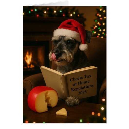 Schnauzer 'Käse-Steuer' Weihnachtskarte (Vorne)