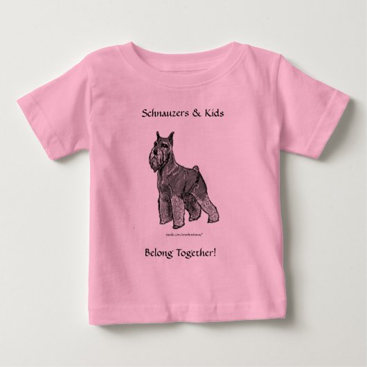 Schnauzer & Kinder gehören zusammen! Säugling Baby T-shirt (Vorderseite)