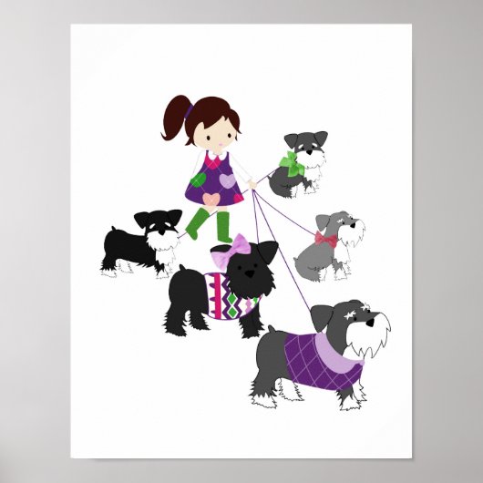 Schnauzer-Kinderzimmer-Wandkunst Poster (Vorne)