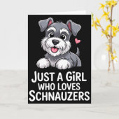 Schnauzer-Kunst für Frauen Mädchen Kinder Mini-Sch Karte (Gelbe Blume)