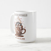 Schnauzer Kuscheln & Heiße Schokolade Kaffeetasse (Vorderseite Links)