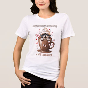 Schnauzer Kuscheln & Heiße Schokolade Tri-Blend Shirt