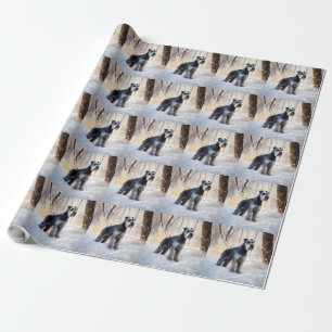 Schnauzer Lass es schneien Weihnachten Geschenkpapier