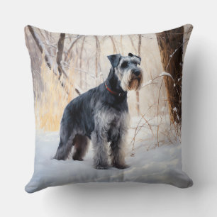 Schnauzer Lass es schneien Weihnachten Kissen