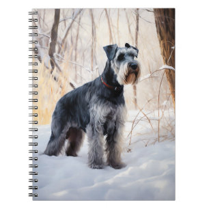 Schnauzer Lass es schneien Weihnachten Notizblock