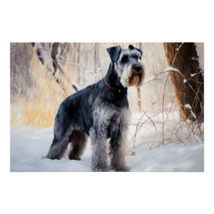 Schnauzer Lass es schneien Weihnachten Poster