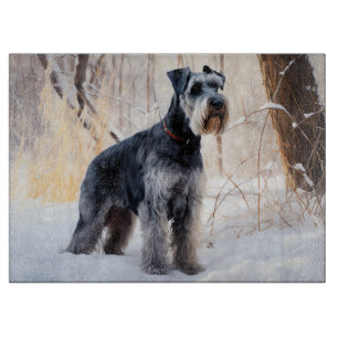Schnauzer Lass es schneien Weihnachten Schneidebrett