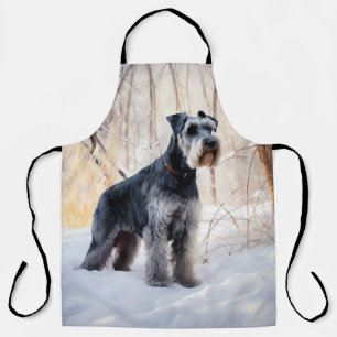 Schnauzer Lass es schneien Weihnachten Schürze