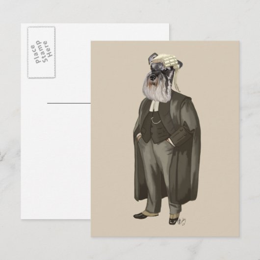 Schnauzer Lawyer 2 Postkarte (Vorne/Hinten)