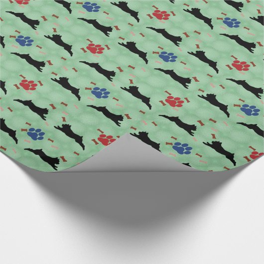Schnauzer Leaping Geschenkpapier (Ecke)