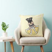 Schnauzer Lemon Gingham Throw Pillow Kissen (Stuhl )