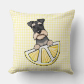 Schnauzer Lemon Gingham Throw Pillow Kissen (Vorderseite)