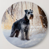 Schnauzer Let It Schnee Weihnachten Button (Vorderseite)