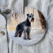 Schnauzer Let It Schnee Weihnachten Button (Beispiel)