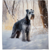 Schnauzer Let It Schnee Weihnachten Duschvorhang (Vorderseite)