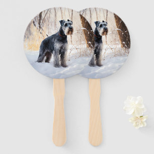 Schnauzer Let It Schnee Weihnachten Fächer