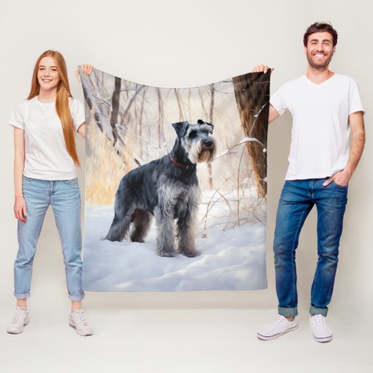 Schnauzer Let It Schnee Weihnachten Fleecedecke (Beispiel)