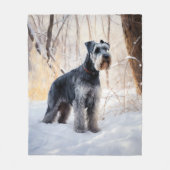 Schnauzer Let It Schnee Weihnachten Fleecedecke (Vorderseite)