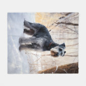 Schnauzer Let It Schnee Weihnachten Fleecedecke (Vorderseite (Horizontal))