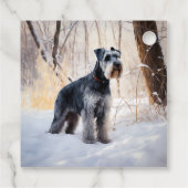 Schnauzer Let It Schnee Weihnachten Geschenkanhänger (Rückseite)