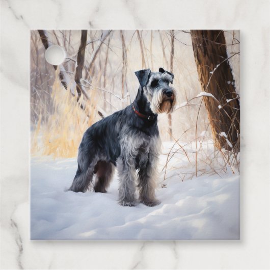 Schnauzer Let It Schnee Weihnachten Geschenkanhänger (Vorderseite)