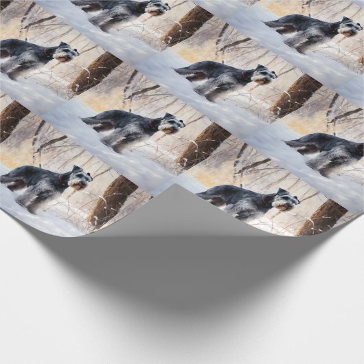 Schnauzer Let It Schnee Weihnachten Geschenkpapier (Ecke)