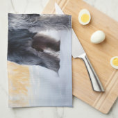 Schnauzer Let It Schnee Weihnachten Geschirrtuch (Viertel Falte)