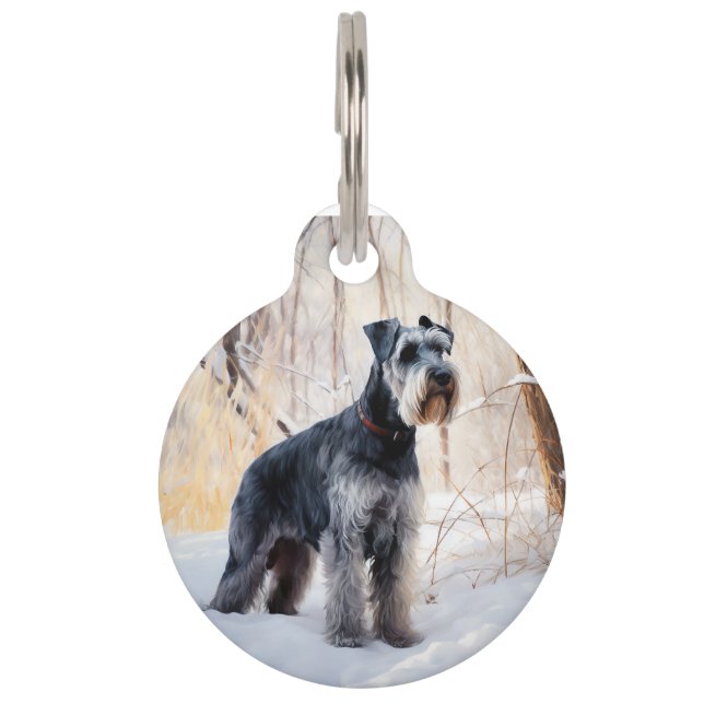 Schnauzer Let It Schnee Weihnachten Haustiermarke (Vorderseite)