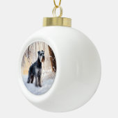 Schnauzer Let It Schnee Weihnachten Keramik Kugel-Ornament (Rechts)