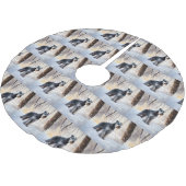 Schnauzer Let It Schnee Weihnachten Polyester Weihnachtsbaumdecke (Schrägansicht)