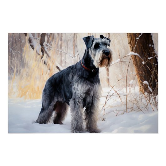 Schnauzer Let It Schnee Weihnachten Poster (Vorderseite)