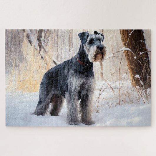 Schnauzer Let It Schnee Weihnachten Puzzle (Horizontal)