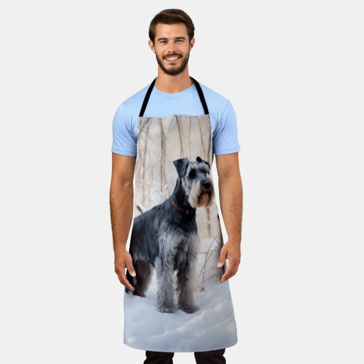 Schnauzer Let It Schnee Weihnachten Schürze (Getragen)