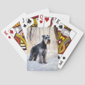 Schnauzer Let It Schnee Weihnachten Spielkarten (Rückseite)