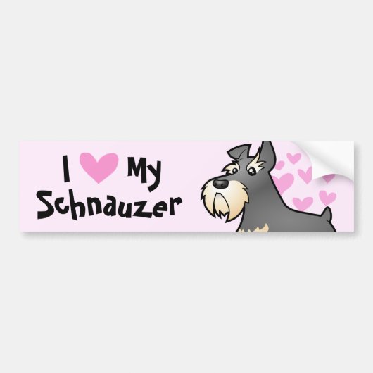 Schnauzer-Liebe Autoaufkleber (Vorne)
