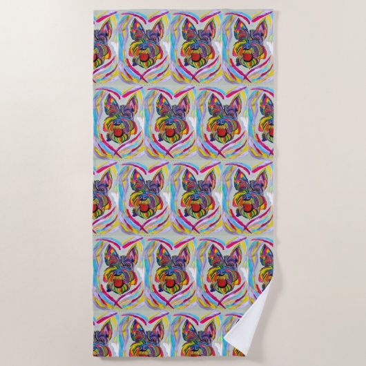 Schnauzer Liebe Strandtuch (Vorderseite)