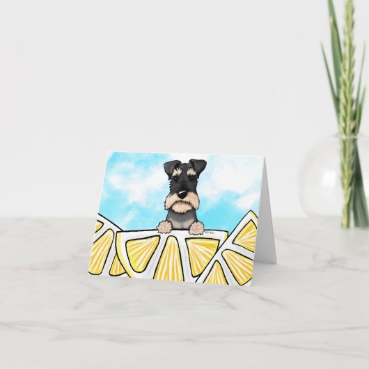 Schnauzer Life Lemons Card Dankeskarte (Vorderseite)