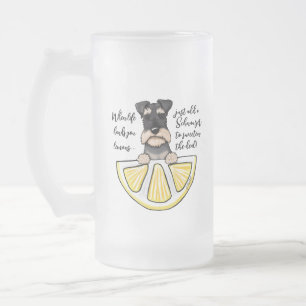 Schnauzer Life Lemons Mattiert Glass Beer Tasse