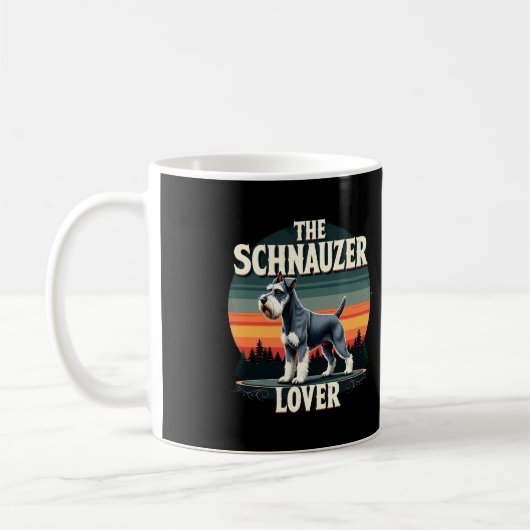 Schnauzer Lover - Retro Dog Design Kaffeetasse (Links)