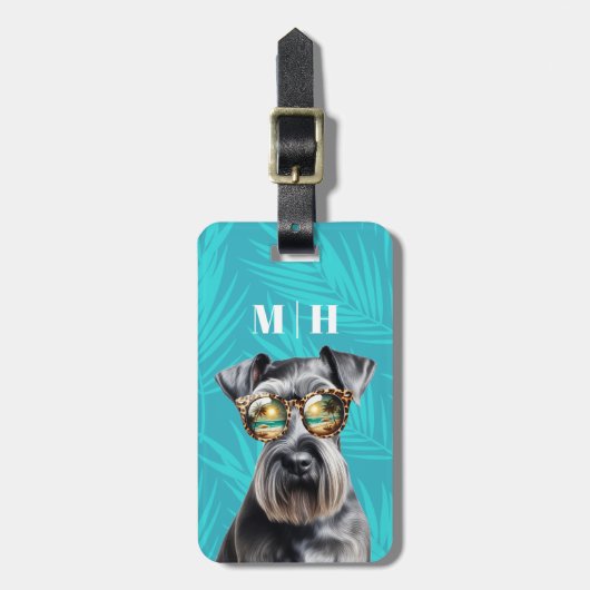 Schnauzer Luggage Tags Gepäckanhänger (Vorderseite vertikal)