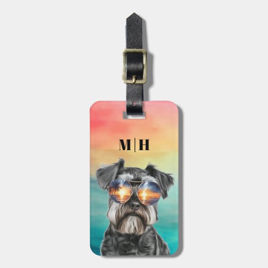 Schnauzer Luggage Tags Gepäckanhänger (Vorderseite vertikal)