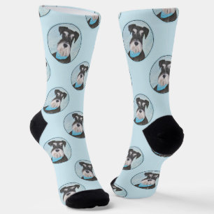 Schnauzer-Malerei Miniatur Unzugeschnittener Haust Socken