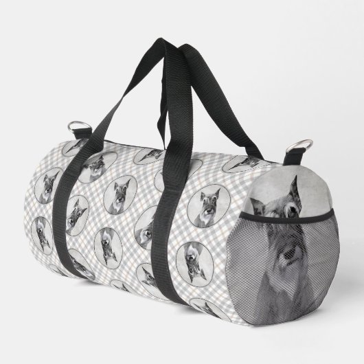 Schnauzer Malerei Riesenkroppe Original Dog Art Duffle Bag (Rechte Ecke)