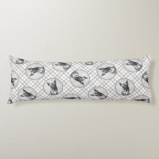 Schnauzer Malerei Riesenkroppe Original Dog Art Seitenschläferkissen (Vorderseite)