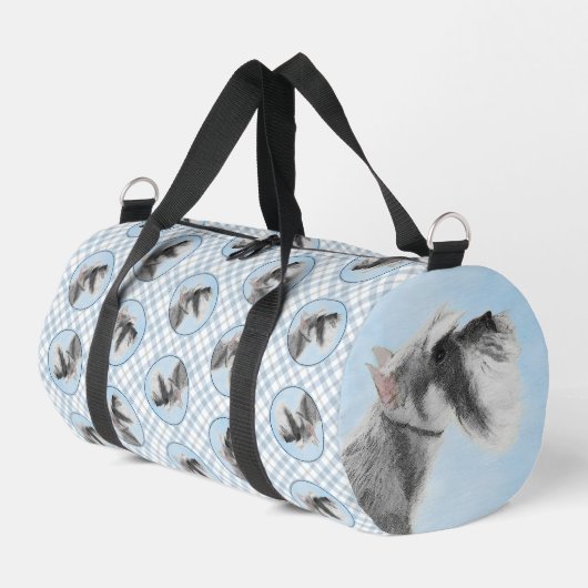 Schnauzer Malerei Riesenkulptur Hundkunst Duffle Bag (Linke Seite)