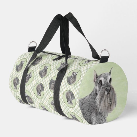 Schnauzer Malerei Riesenkulptur Hundkunst Duffle Bag (Linke Seite)